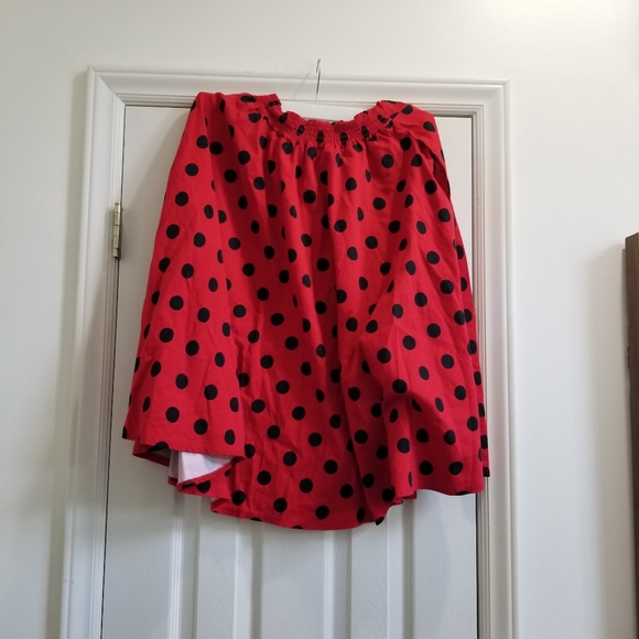 Polka Swing Skirt Red Black - Picture 2 of 9